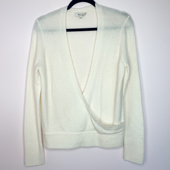 NWOT MadeWell Cream Wrap Pull Over Sweater Small - Picture 1 of 6